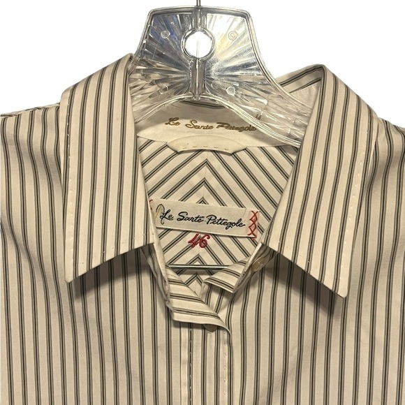 Le Sarte Pettegole stripped button down shirt statement sleeves Made in Italy - Picture 3 of 12